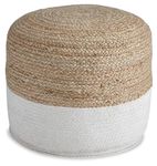 Ashley Furniture Signature Design - Sweed Valley Pouf - Comfortable Pouf & Ottoman - Casual - Natural/White