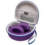 Headphone Case Compatible with Beats Studio Pro/Beats Solo 4 / Beats Studio 3 / Beats Solo 3 / TOZO HA1 and for TOZO HT2 On-Ear Bluetooth Headphones - Purple+Grey