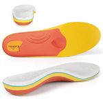 PCSsole Winter Wool High Arch Support Orthopedic Insoles Warm Flat Feet Insert for Work Shoes, Orthotic Insoles of Plantar Fasciitis, Foot Pain for Men and Women, Yellow, Men(8.5-9) 280mm