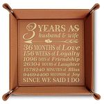 BELLA BUSTA- 3 Years as Husband and Wife-3 Years Engraved Leather Tray (Rawhide)