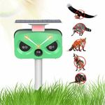 Ultrasonic Cat Repeller, Solar Powered Animal Scarer Repellent for Garden, Waterproof Pest Repeller with PIR Motion Sensor, High Sensitive Animal Repeller for Cat, Dog, Skunks, Squirrel Etc