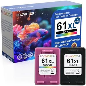 Eco Victor Remanufactured Ink Cartridge Replacement for HP 61XL Black and Color Combo Pack for HP61 HP61XL for 5530 3510 4500 4635 4630 4610 4502 4501 3050 2620 2542 2540 2514 1000 1010 1510 Printer