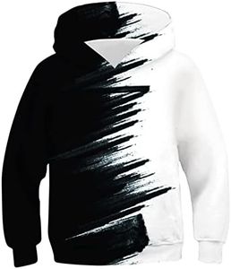 UIEIQI Kids Boys Girls Hooded Pullover White Sweatshirts Size 9t 10t Hoody for Teens 8-11 Years