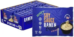 RAMEN EXPRESS Soy Sauce Flavor Ramen Noodle Packs, 3 Oz Each (Pack Of 24) | Animal-free Ramen Noodles | All Plant-based | Made in U.S. with finest American flour