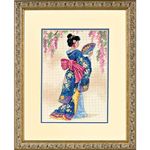 Dimensions Gold Collection - Counted Cross Stitch Kit - Elegant Geisha - 06953 - Arts and Crafts for Adults - 18 count Aida - 5 x 7 inch