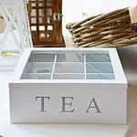 White Wooden Tea Store Box Teabag S