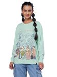 Bewakoof Official Friends Merchandise Women's Graphic Printed Oversized Fit Full Sleeve Round Neck Cotton Jersey T-Shirt_ 628105 Green L