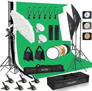 [Upgraded LED Bulb] Photography Lighting Kit 8.5x10ft Backdrop Support System and LED Softbox Set, 6400K Bulb, Umbrella, Video Studio Continuous Lighting Kit for Photo Studio, and Video Shooting