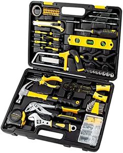 Cartman Yellow 218Piece Tool Set General Household Hand Tool Kit with Plastic Toolbox Storage Case