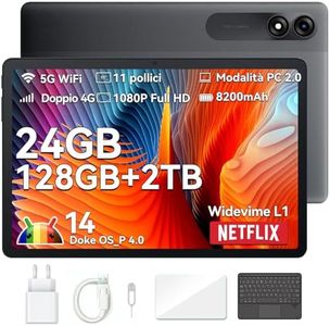 Blackview Tablet 11 Pollici Tab90, Tablet Android 14 24GB RAM+128GB Rom, Doppia 4G LTE+5G WiFi Tablet Gaming, 8200mAh, Widevine L1, PC Mode, 13MP+8MP, 2 Smart-K Speaker, Face ID, OTG Octa Core Tablet