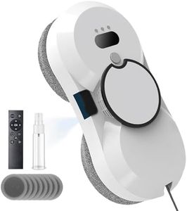 Fensterreinigungsroboter, 5600 Pa Saugkraft, automatischer Fensterreiniger, Sicherheitssystem, intelligente Navigation, Fernbedienung, für alle glatten Oberflächen, mit 10 Tüchern (A)