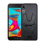 FitSmart Silicon Flexible 3D mask Back Cover for Samsung Galaxy A2 Core/SM-A260F/DS/SM-A260G/DS - Black