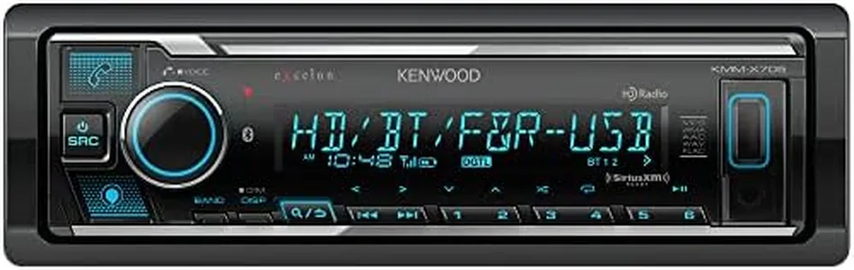 Kenwood KMM-X705 Excelon Digital Multimedia Car Stereo - Single DIN with Bluetooth, AM/FM HD Radio, Alexa Built in, Variable Color, SiriusXM