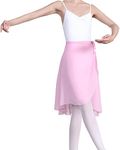 Hoerev Women Girls Adult Sheer Wrap Skirt Ballet Skirt Ballet Dance Dancewear,LightPink,S