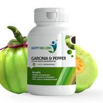 HappyMillions Garcinia Pepper Weight Loss Supplement | Natural Fat Burner | Aids in Weight Management, Enhances Metabolism & May Help Reduce Cholesterol | 60 Tablets