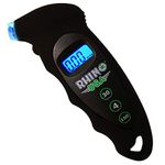 Rhino USA Digital Tire Pressure Gauge 150 PSI, 4 Ranges, Ergonomic Design w/Lighted Nozzle & LCD Backlit Display - Certified Accurate Readings, Best Digital Gage (Black)