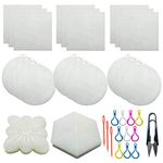 Allazone 52 PCS Mesh Plastic Canvas Sheets 4 Shapes Plastic Canvas for DIY Crafts Embroidery Cross Stitch, Acrylic Yarn Crafting, Knit and Crochet Projects