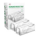 HOMEREVEL- 2 Pack Humane Mouse Traps for Indoor and Outdoor- Live Catch and Release, Reusable, Environment Friendly and Highly Sensitive Rodent Catcher, No Touch Release Mice Traps