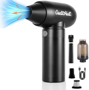 Air Duster and Vacuum 2 in 1, Computer Vacuum Cleaner for PC, Handheld Suction and Air Blower, 4-Gear Adjustable, Rechargeable Portable Cordless Electronics for PC Keyboard, Car, House, Camping