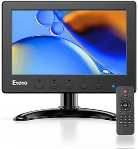 Eyoyo Mini Monitor 7 Inch Small HDMI Monitor 1024x600 LCD Screen Display HMDI AV VGA BNC USB Input for PC CCTV Security Camera Computer Laptop RasPi