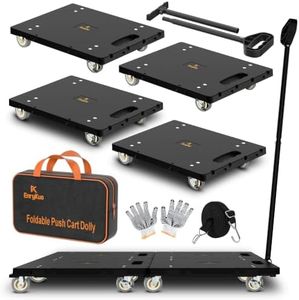 EnryKuo Connectable Furniture Dolly 4Pcs,Detachable Handle, Max Load 1760Lb