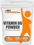 BulkSupplements.com Pyridoxine HCl Powder - Vitamin B6 Supplement, Vitamin B6 50mg - for Immune Support, Gluten Free, 50mg of Pyridoxine B6 per Serving, 250g (8.8 oz) (Pack of 1)