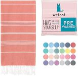 WETCAT Turkish Beach Towel Oversized 38x71 100% Cotton Sand Free Quick Dry Swim Extra Large Light Travel for Adults Gifts Accessories - Dark Coral