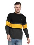 eWools winterwear Men's Woolen Striped Cardigan Sweaters (Black, X-Large)