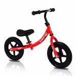 SIMEIQI 12 Inch Balance Bike for 2 3 4 5 Years Old Boys Girls Walking Training Bicycle No Pedal Adjustable Seat and Handlebar (Red)