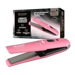 REVAMP Liberate Cordless Compact Ceramic Hair Straightener - Cordless Hair Straighteners, Rechargeable Battery Travel Straightener, Portable Straighteners for Straight, Curl & Wavy Styles - Pink