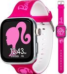 Barbie Touchscreen Smartwatch for Girls with Pink Glitter Silicone Strap and Customizable Watch Faces, Digital Camera, and Activity Tracker