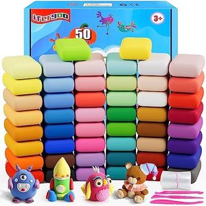 Modeling Clay - 50 Colors Air Dry Clay, DIY Molding Magic Clay for Slime add ins & Slime Supplies, Kids Toys Set for Boys and Girls