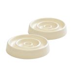 Havniva Ceramic Slow Cat Feeder Bowl for Cat, Slow Cat Food Bowl, Pet Slowe Feeder Bowl, Circle Shape. (Bowl x 2 -Cream, 6inch)