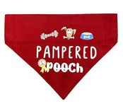 For The Fur Kids Pampered Pooch Dog Bandana/Dog Accessory (Red) Free Size