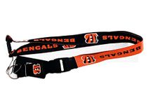 NFL Cincinnati Bengals Reversible Lanyard, One Size, Multi, One Size, Black