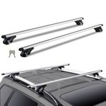 VEVOR Universal Roof Rack Cross Bars, 123 cm (48.4-inch) Aluminum Roof Rack Crossbars, Fit Raised Side Rail with Gap, 90KG Load Capacity, Adjustable Crossbars with Locks, for SUVs, Sedans, and Vans