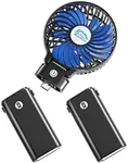 HandFan 10400mAh Portable Handheld Fan With Charger, Rechargeable Personal Hand Fan, Foldable Electric Mini Fan, Battery Operated Cooling Fan for Travel, Beach, Outdoors, Indoors(Blue Blade)