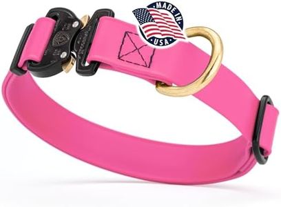 Viper BioThane Dog Collar with Cobra Metal Buckle – Tactical, Odor Resistant, Waterproof Collars for Large Dogs & Medium Dogs – Made in USA (L 15-25in W 1in, Passionfruit Pink)