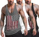 COOFANDY Men's 3 Pack Gym Tank Tops Y-Back Workout Muscle Tee Fitness Bodybuilding T Shirts