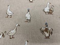 Vintage Linen Puddle Ducks 140cm Wide Sewing Upholstery Curtain Craft Fabric (Metre)