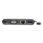 Tripp Lite USB-C Multiport Adapter, VGA, USB-A Port, Gbe and PD Charging, Black (U444-06N-VGUB-C)