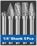 Sworker 5Pcs Carbide Burr Set 1/4 S