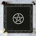 AVA Collections Pentagram Altar Cloth Cotton Wall Hanging Black Magic Witchcraft Supply Wiccan Pagan Sqyare Spriritual sacred Table Cloth 70x70cm (Pentagram)