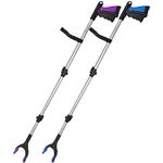 HPr-HPi 2-Pack 43" Reacher Grabber Tool, Foldable Trash Picker, Garden Nabber, Extended Grabber (Purple/Blue)