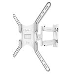 Kanto M300W Full Motion TV Wall Mount for 26-55" TVs | Articulating Arm with 19" of Extension | Up to 135° Swivel | Easy Tilt Design | 5" Offset | VESA Compatible TV Bracket | Heavy-Duty Steel | White