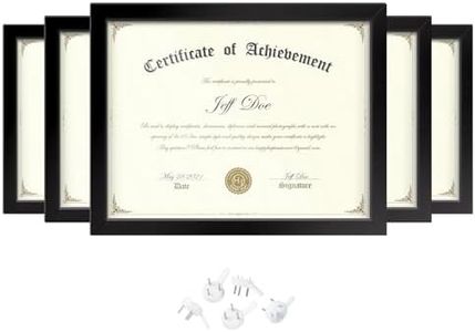 HappyHapi Document Frame, Certificate Frame 8.5 x 11 Multi-Pack, Diploma Frame 5 Pack, 8.5x11 Picture Frame Display Horizontal and Vertical for Wall and Tabletop