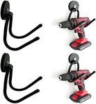 Pmsanzay 2 Pack Power Drill Tool Organizer Holder,Magnetic Tool Holders,Garage Tool Storage Rack,Heavy Duty Large Garage Magnet Utility Hooks with Rubber Coating, No Scratches - No Power Drill