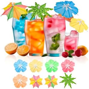 Girla [3 Styles] Drink Umbrellas Cocktail Picks, Cocktail Umbrellas for Drinks, Drink Parasols, Mini Paper Umbrella Toothpicks Sticks for Tiki, Luau, Hawaiian Tropical Party Decoration Garnish.150 PCS