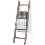 TEAKMAMA Blanket Ladder 4.5 Ft Blanket Rack, Decorative Blanket Ladder Farmhouse Blanket Holder, Wall Leaning Blanket Ladders for Living Room, Easy to Assemble - Brown