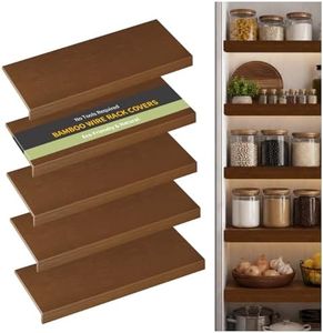 ClimbHope Wire Shelf Covers, Bamboo Wire Rack Covers for Pantry, Closet,Kitchen (5pcs, 40" W x 16" D, Walnut)